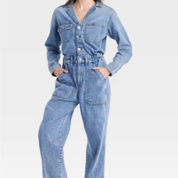 Universal Thread Light Blue Denim Overalls - Picture 1 of 3
